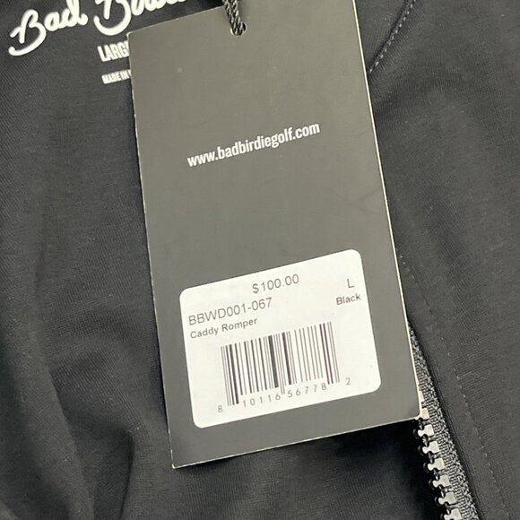 Bad Birdie Caddy Romper Womens L Black Green Colorblock Jersey Knit Golf Comfort - Picture 5 of 11